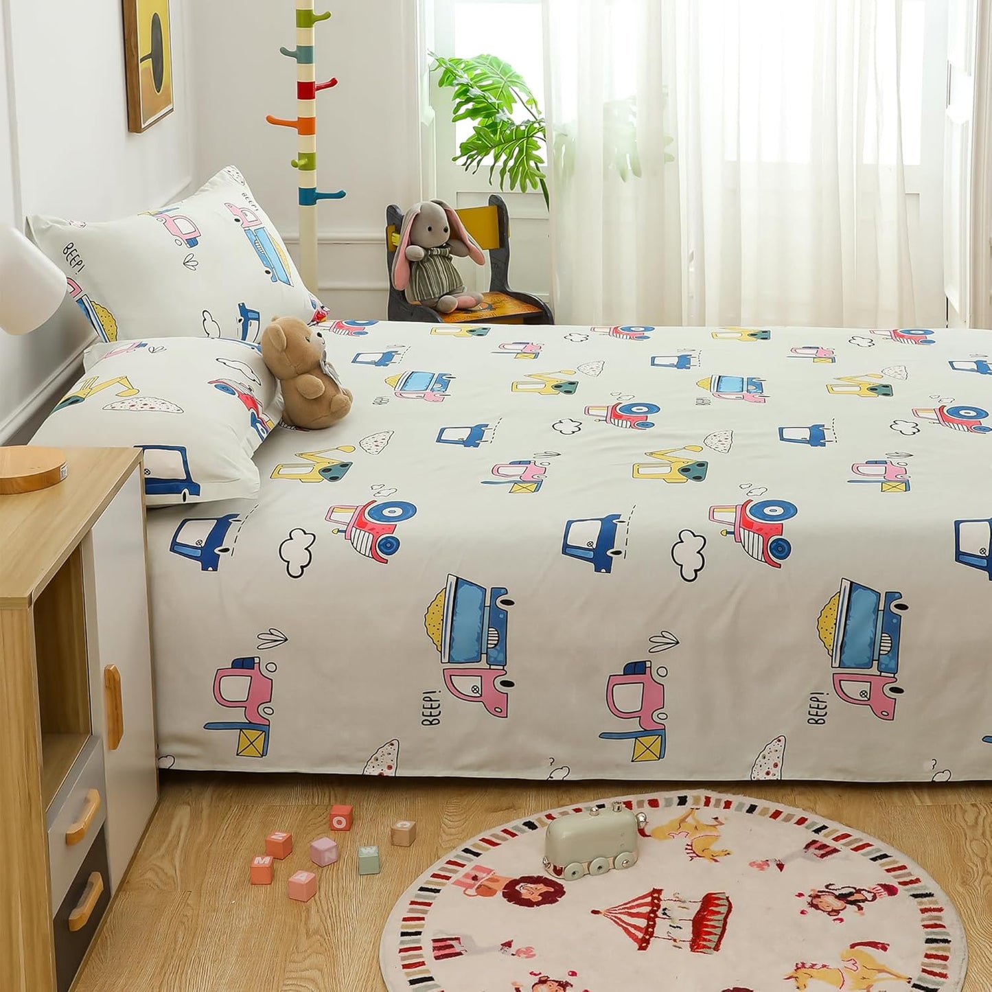 Kids Bedsheet - Microfiber Cartoon Design - Double Bed with 2 Pillow Covers