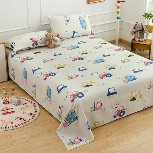 Kids Bedsheet - Microfiber Cartoon Design - Double Bed with 2 Pillow Covers
