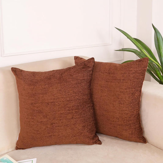 Wholesale Cushion Covers – Chenille Velvet-Feel, Textured – 16x16 Inch, Set of 2