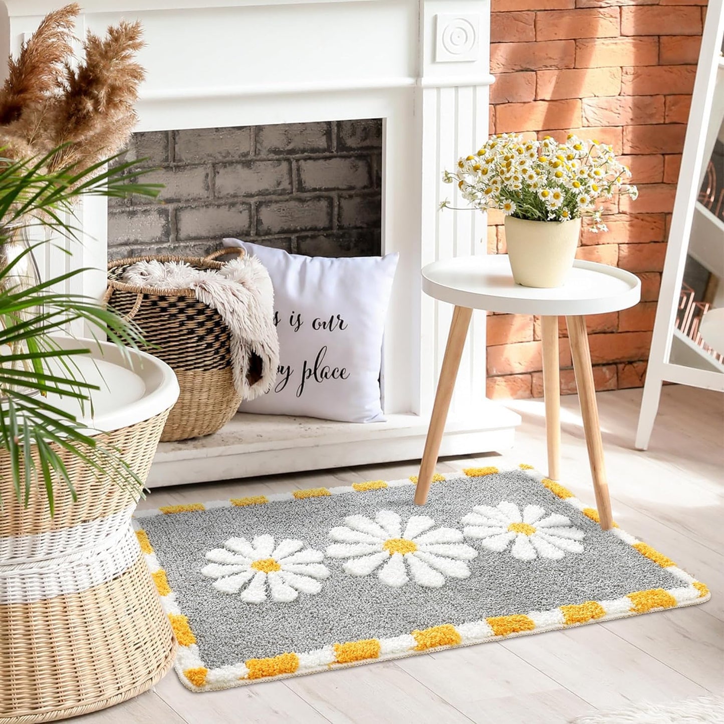 Blossom Super Soft Anti-Skid 2000 GSM Microfiber Mat (40x60 cm) Pack of 1 | Super Absorbent Bath Kitchen Door Floor Mat