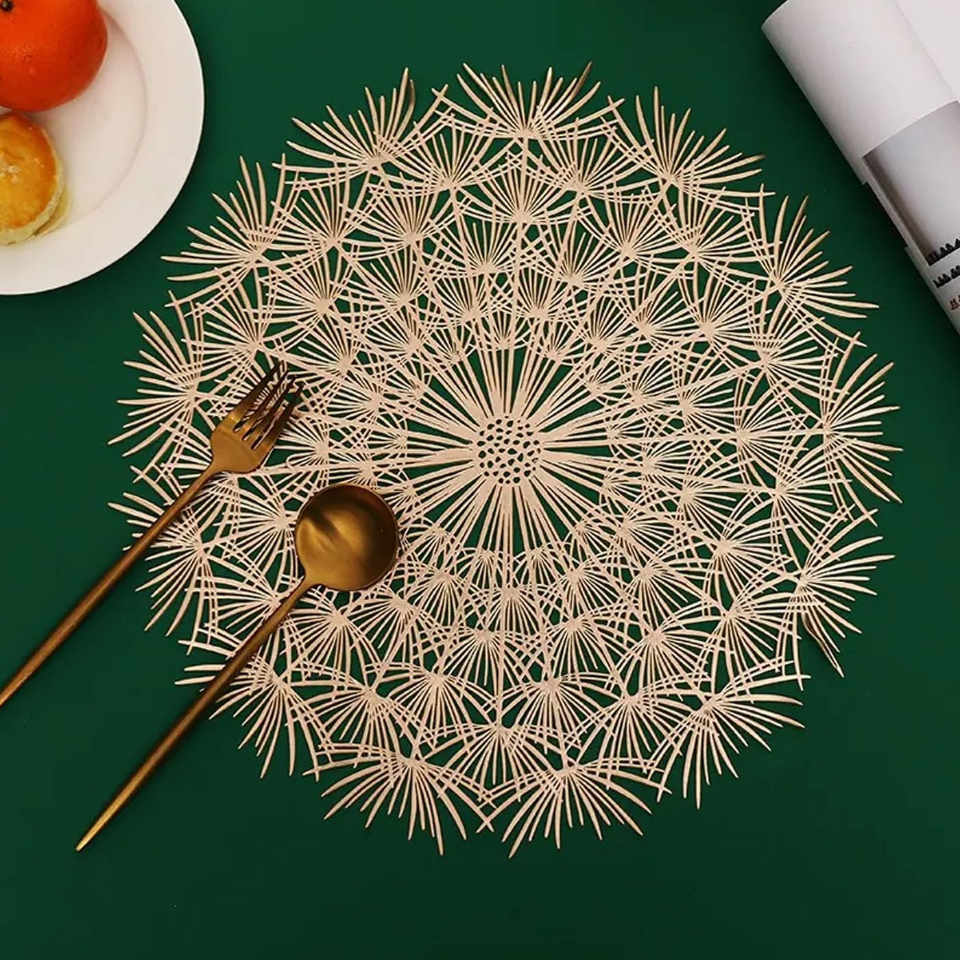 Table Placemats – PVC Heat Resistant Round – Set of 6 (38 cm)