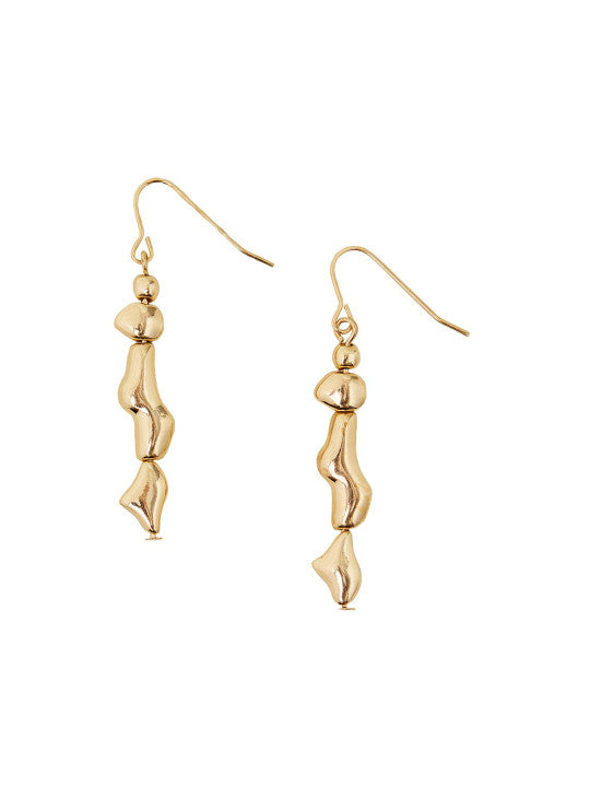 Fashion Dangle Earrings – Accessory Jewellery – Gold-Toned Finish – Fish Hook Fastening