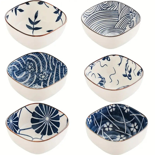 Mini Ceramic Dipping Bowls Set - 6oz Small Sauce Dishes