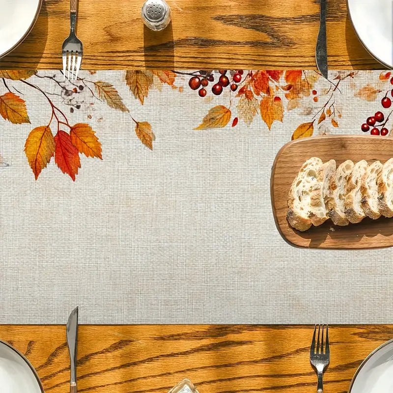 Linen Table Runner Rustic Woven Fall Decor Dining Coffee Table