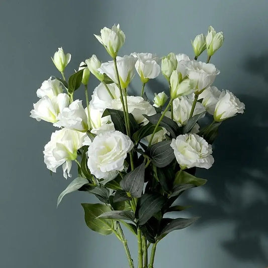 Bouquet de fleurs en soie 4 pièces – 4 têtes réalistes pour la décoration de la maison et du mariage