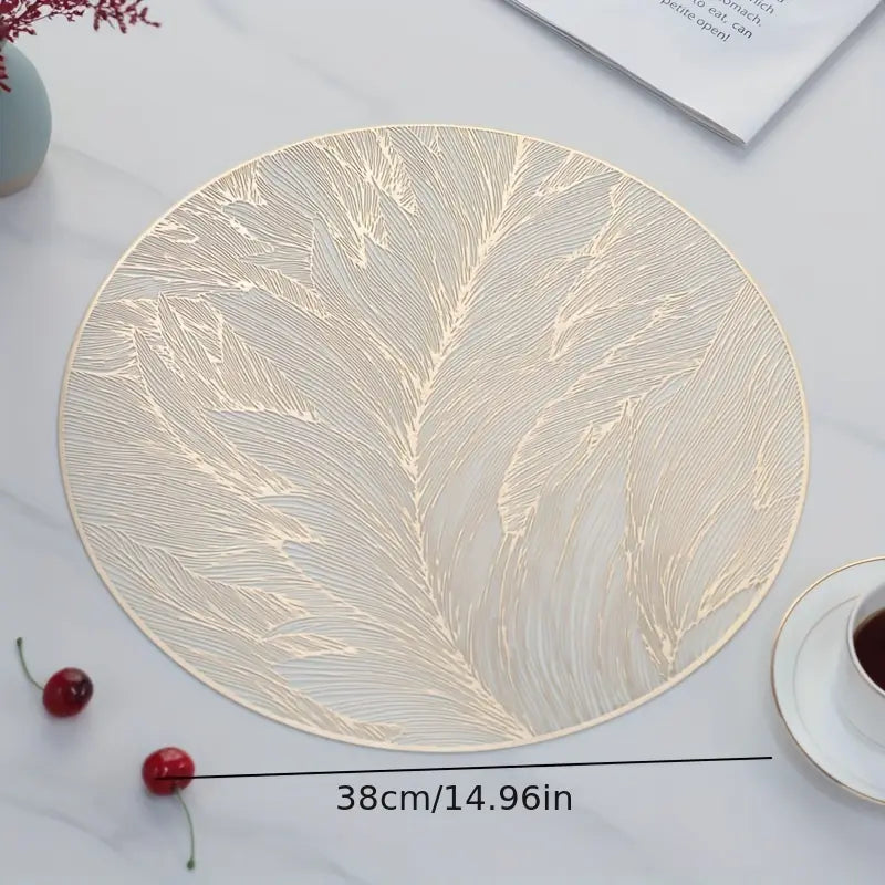 Round Placemats Set - Waterproof Heat Resistant Dining Table Mats