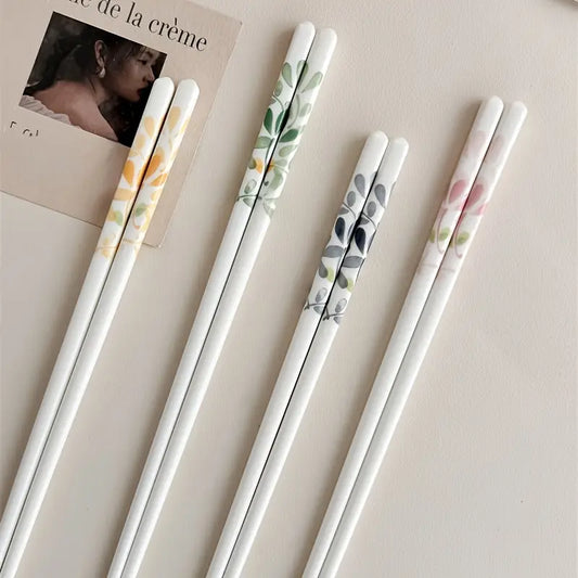 Ceramic Chopsticks Set - Floral, Anti-Slip, Heat Resistant