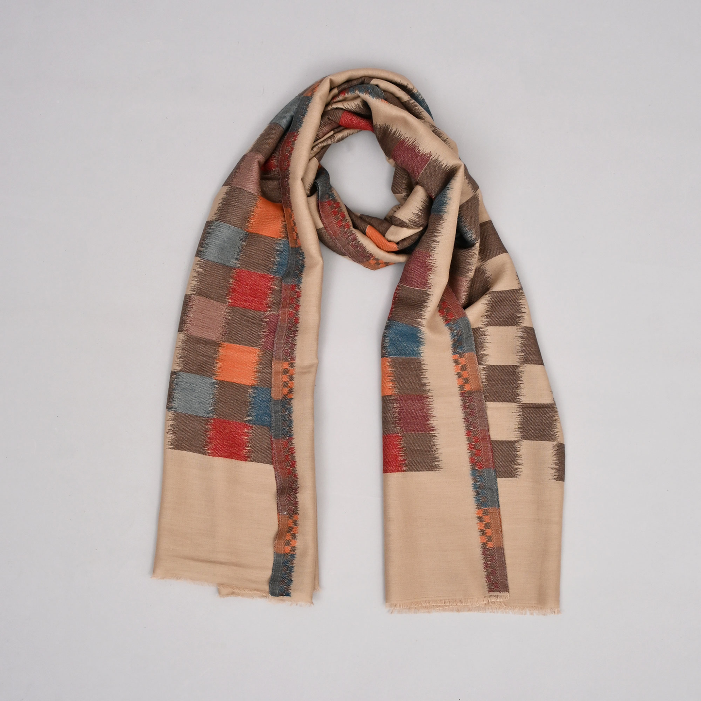 Scarf | Ikkat Merino Wool Unisex | Handcrafted