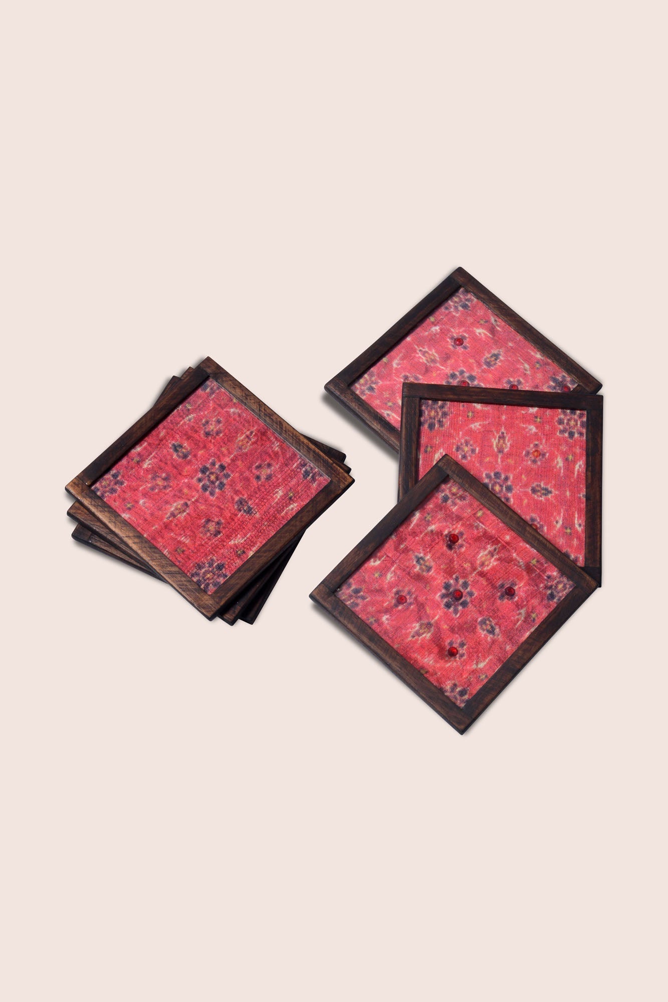 Gauhar Handwoven Coasters Set of 2 pcs with Coaster Holder
