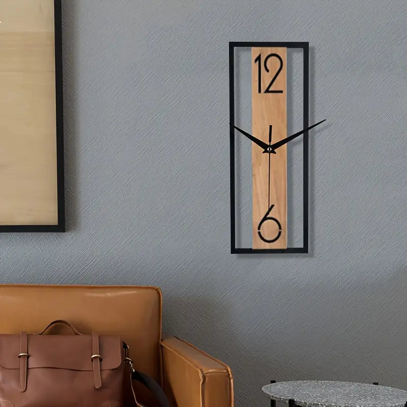 Wood Grain Wall Clock - Rectangular, Home & Office Decor