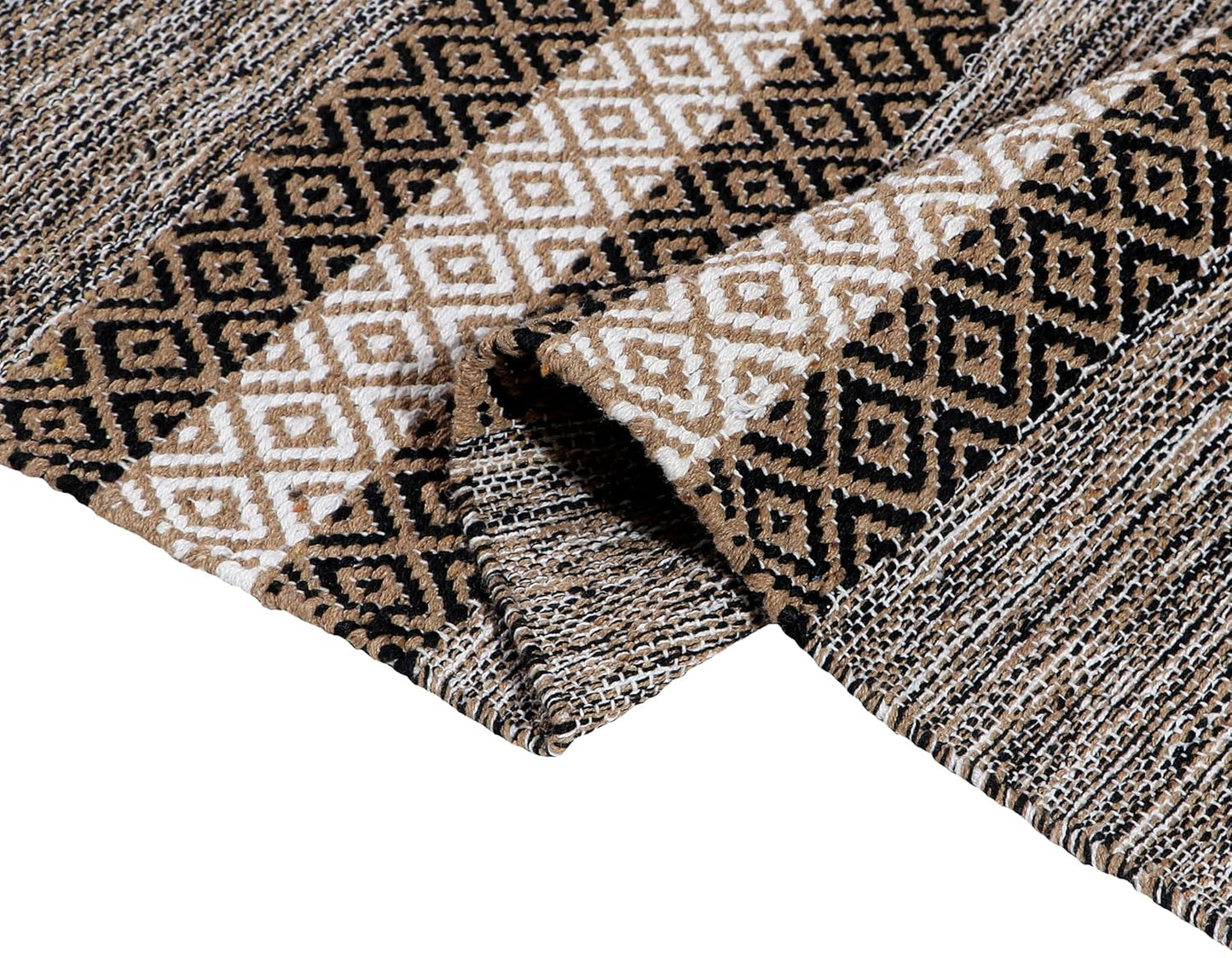 Hand Woven Cotton Rug Runner – Natural Cotton – 2x5 ft (60x152 cm)