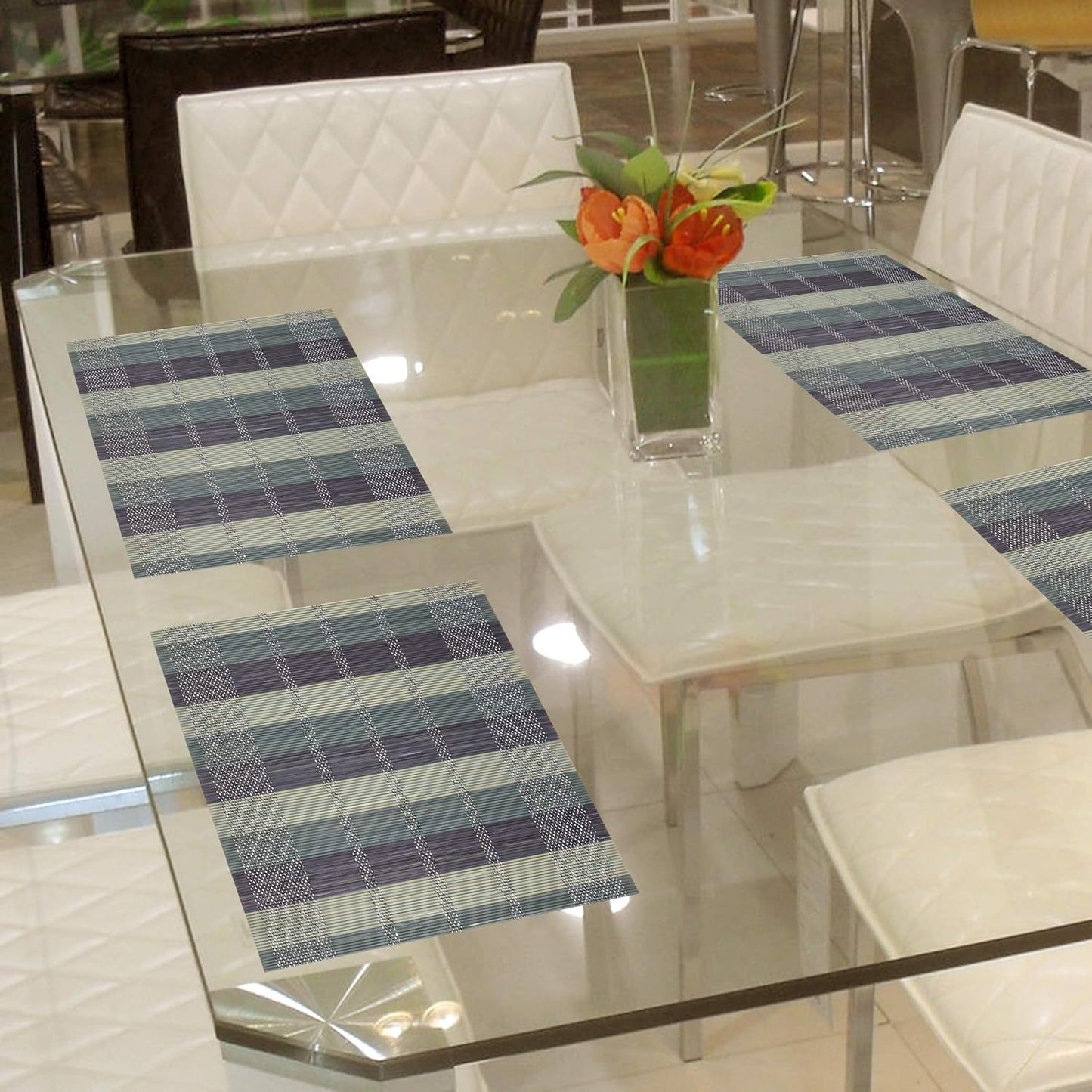 Dining Placemats – Heat Resistant Bamboo – 45x30 cm, 6-Pack