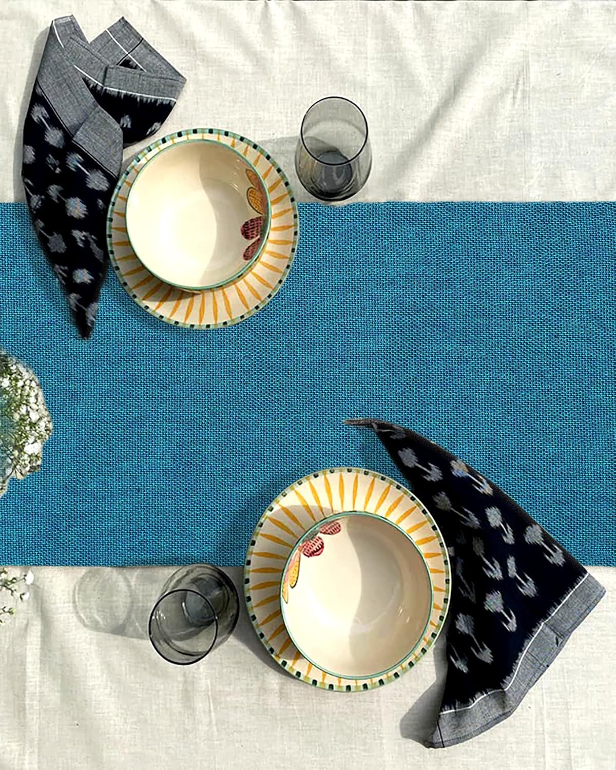 Table Placemats – Jute Polyester Blend, Heat-Resistant – 12x18 inch (Set of 4)