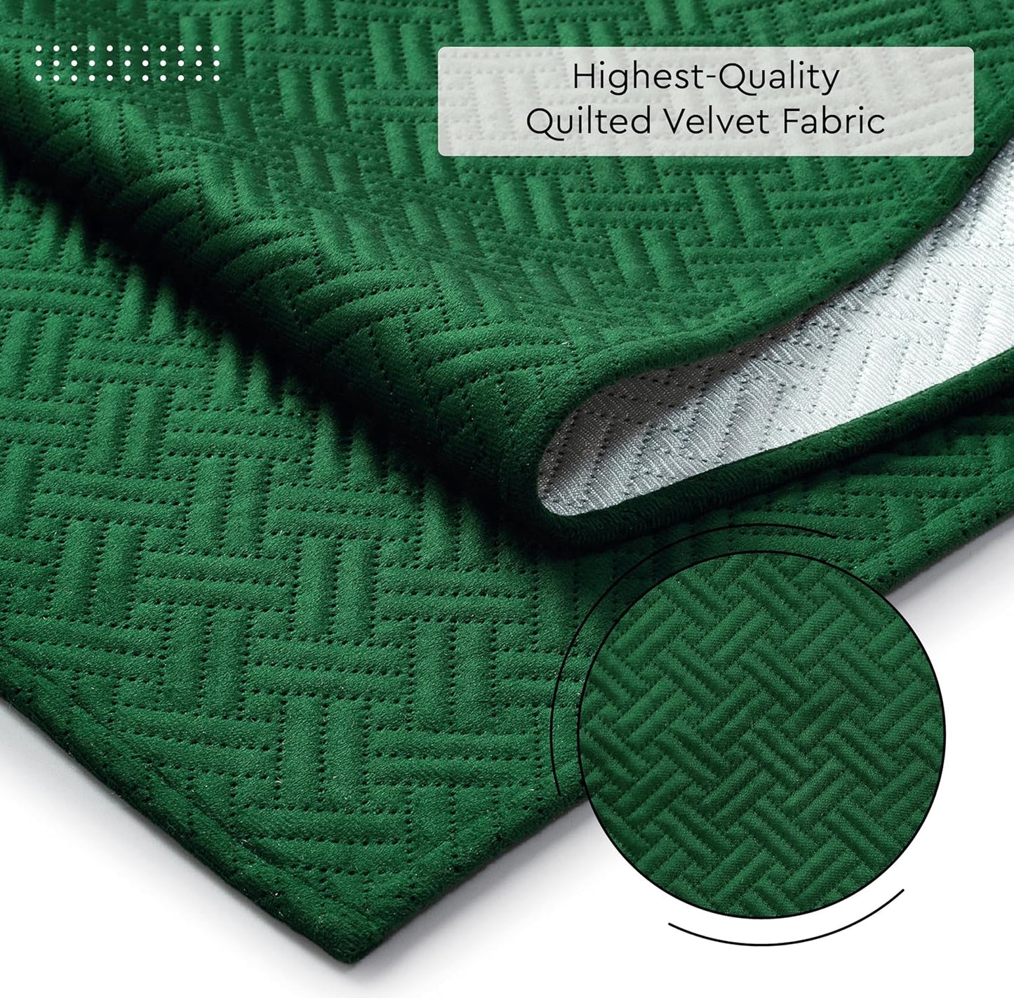 Dining Table Runner – Quilted Velvet, Machine Washable – 32x150 cm