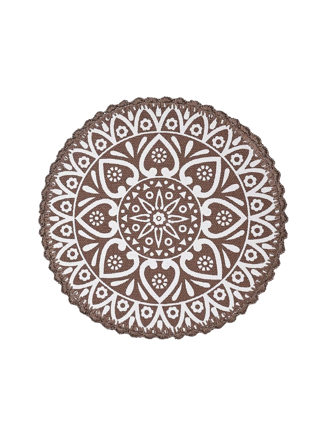 Placemats – Jute & Cotton Crochet Antiskid – Round 38cm, Set of 4