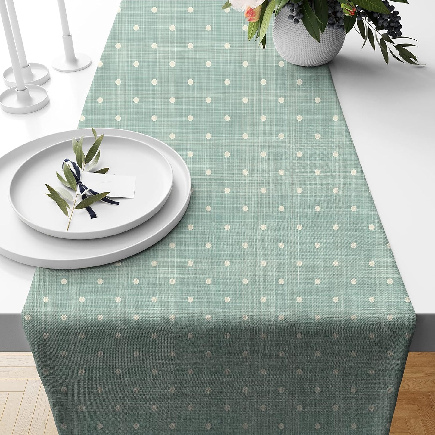 Polka Dot Poly Cotton Table & Bed Runner – 13x72 Inch – Wholesale Home Decor