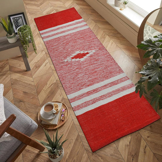 Hand Woven Cotton Runner – 100% Natural – 2x5 ft (60x152 cm) – Artisan Crafted