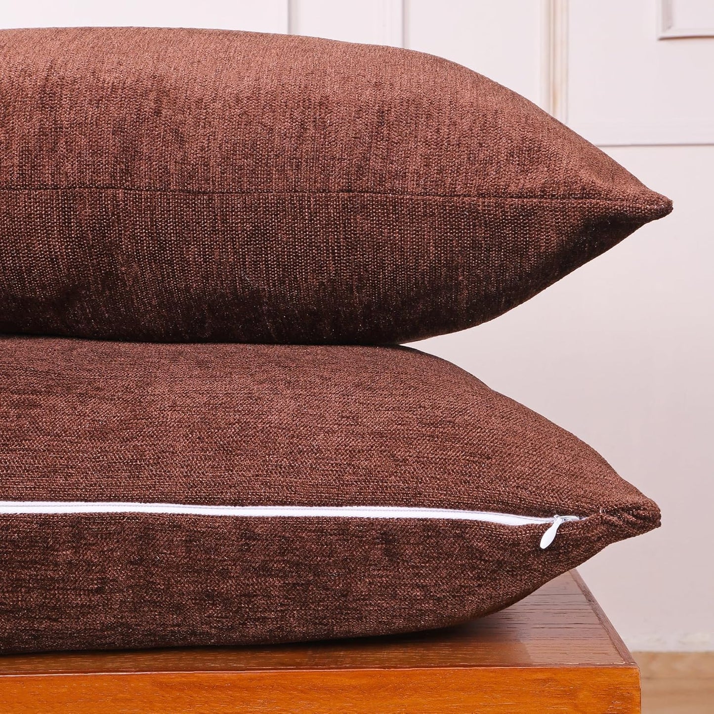 Wholesale Cushion Covers – Chenille Velvet-Feel, Textured – 16x16 Inch, Set of 2