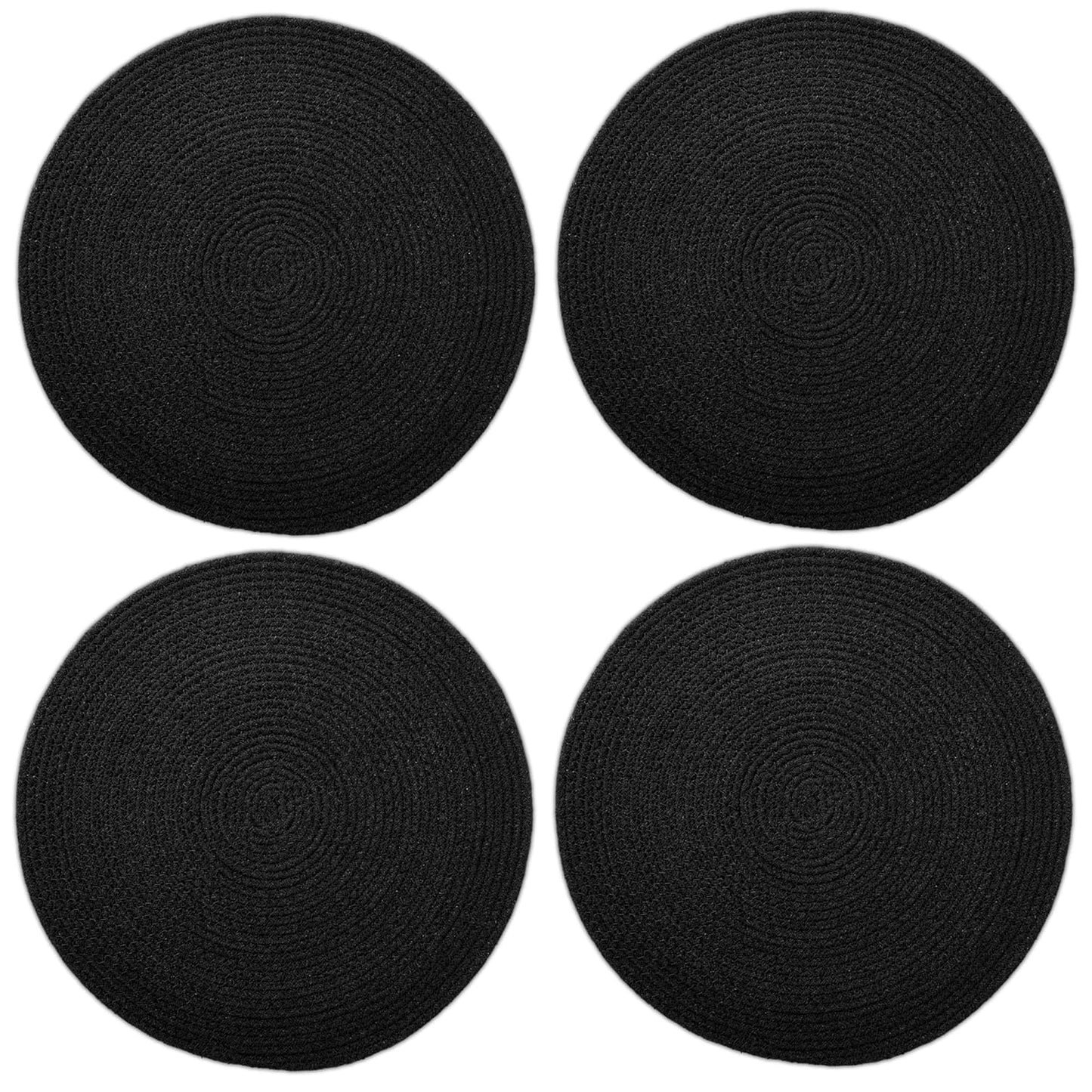 Round Table Mats – Cotton Ribbed – 32cm Diameter Set of 4
