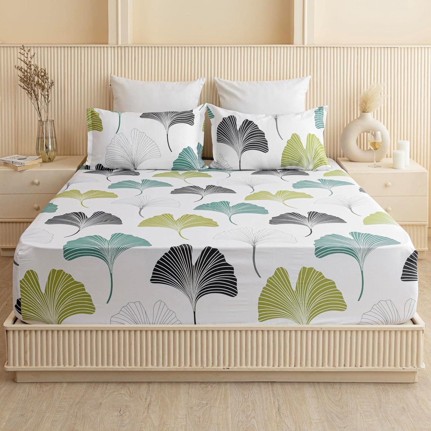 Bedsheet | Long-Staple Cotton Fitted | 78x72 Inch, 3-Piece