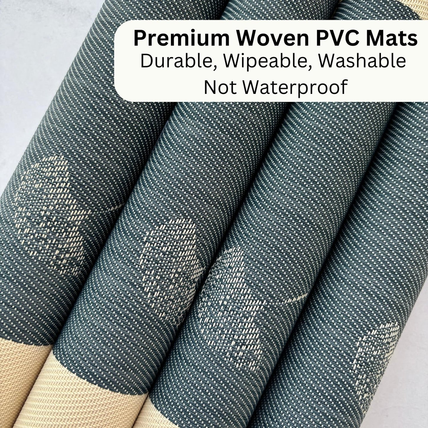 Dining Table Placemats – Woven PVC Anti-Skid – Set of 4