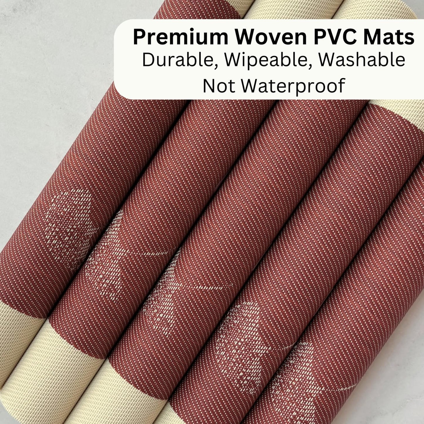 Table Placemats – Woven PVC – Set of 4 – Anti-Skid