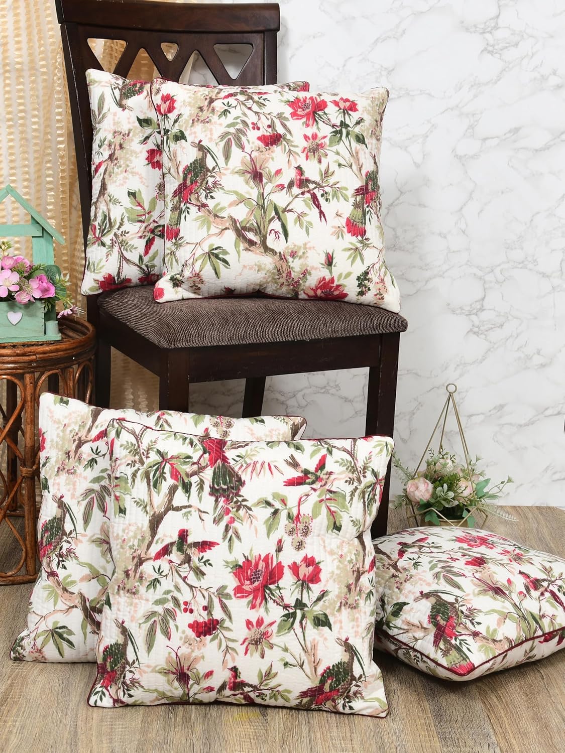 Cushion Cover – Pure Organic Cotton Hand Block Print – 16x16 inch (2-Pack)