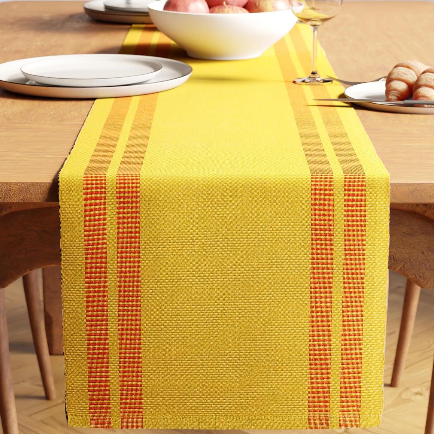 Dining Table Runner – Encasa XO Yarn Dyed Fine Ribbed Cotton – 32x183 cm