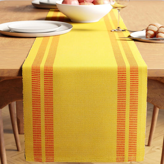 Dining Table Runner – Encasa XO Yarn Dyed Fine Ribbed Cotton – 32x183 cm