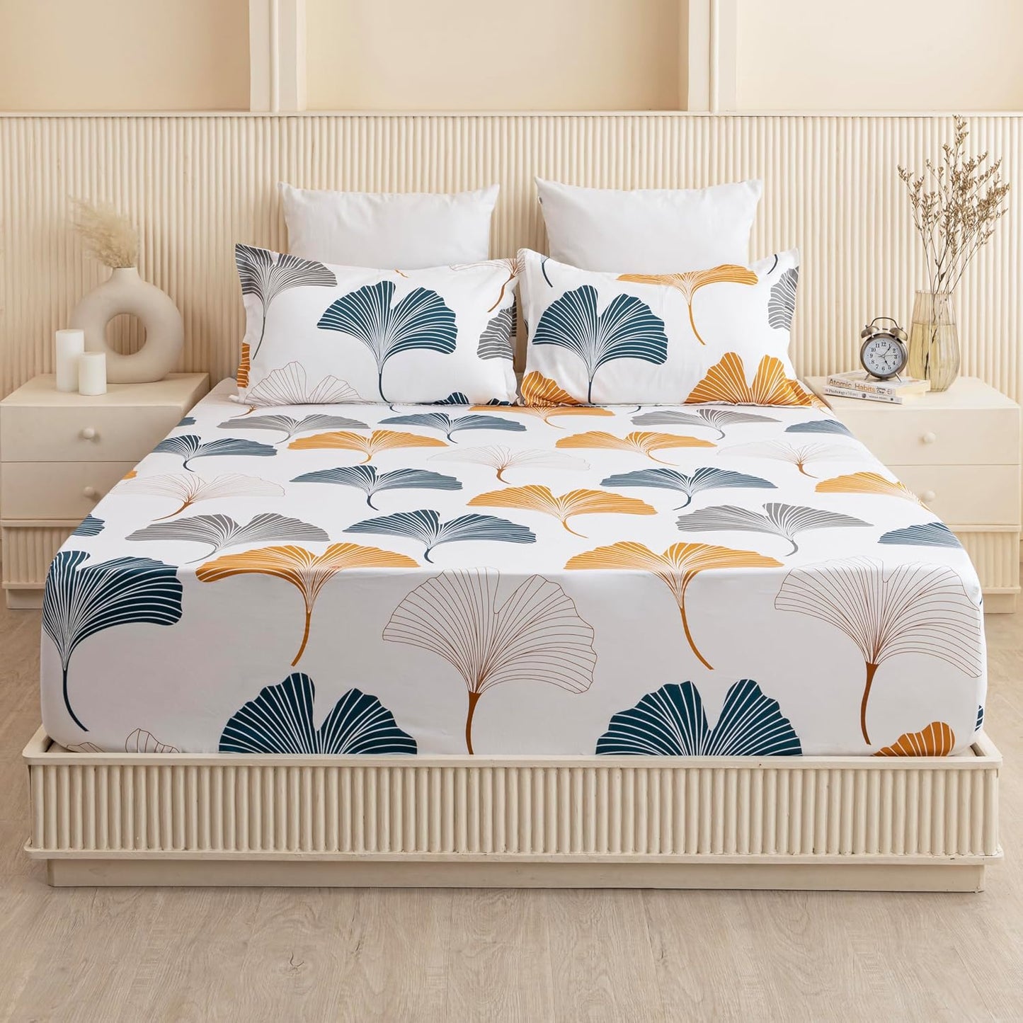 Bedsheet | Cotton Fitted Azo-Free | King Size, Set of 3