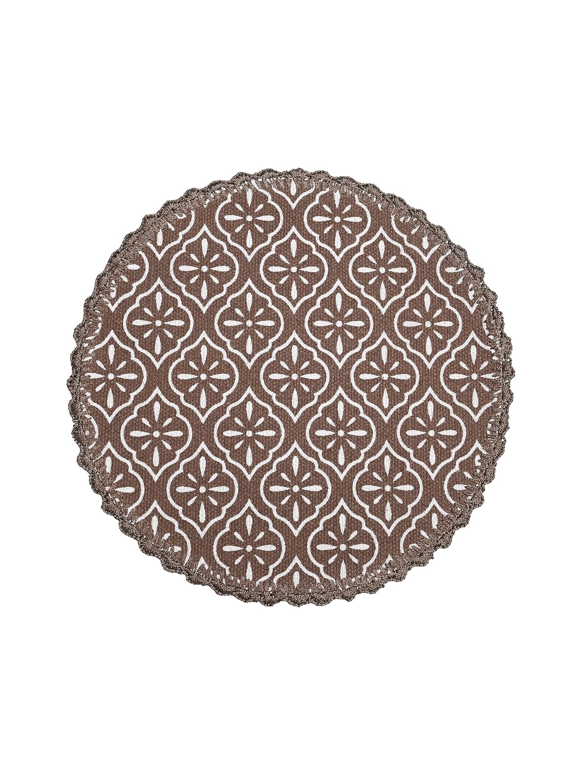 Placemats – Jute & Cotton Crochet Antiskid – Round 38cm, Set of 4