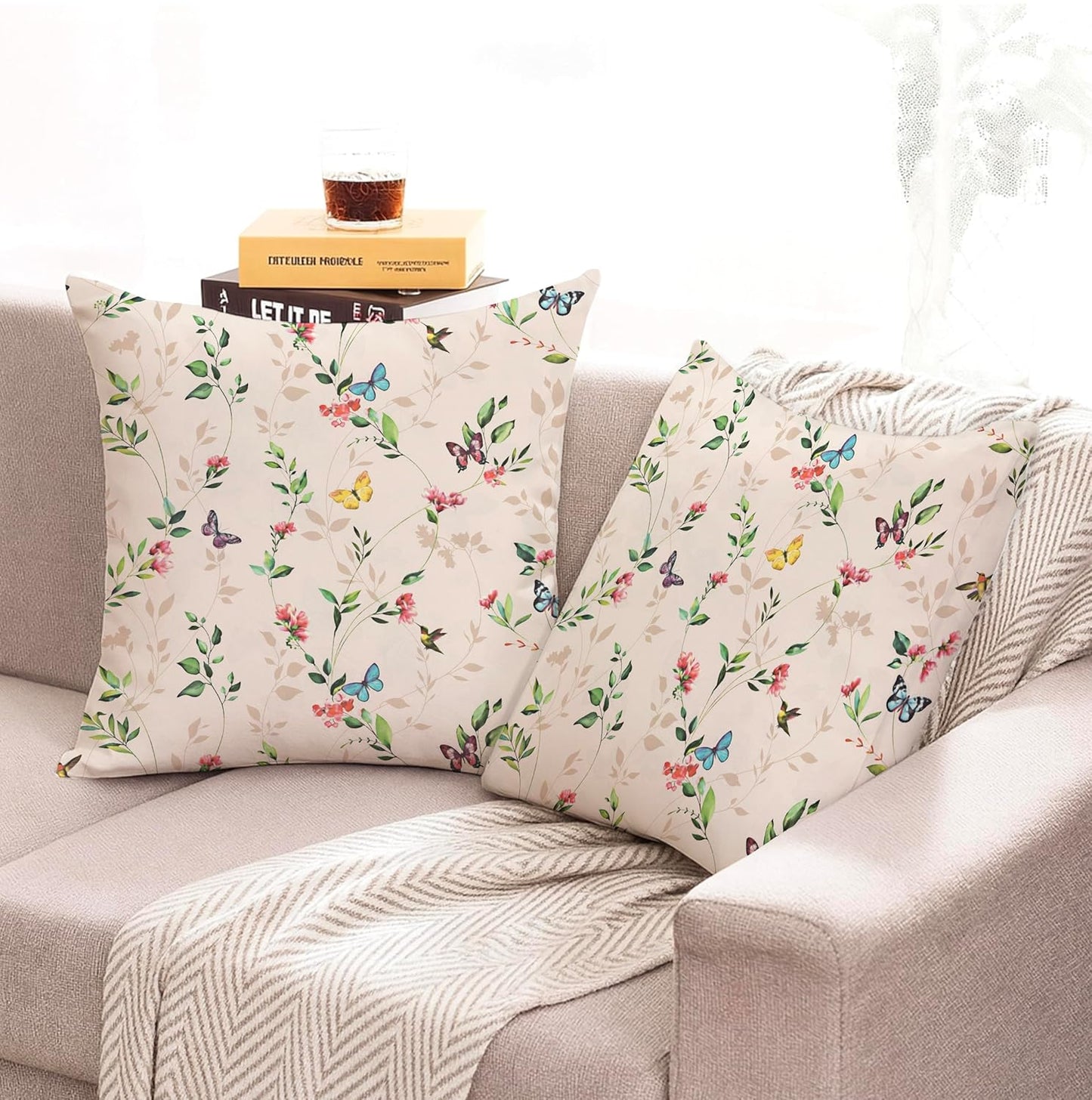 Cushion Covers – Organic Cotton Hand Block Printed – 16x16 Inch, Set of 2