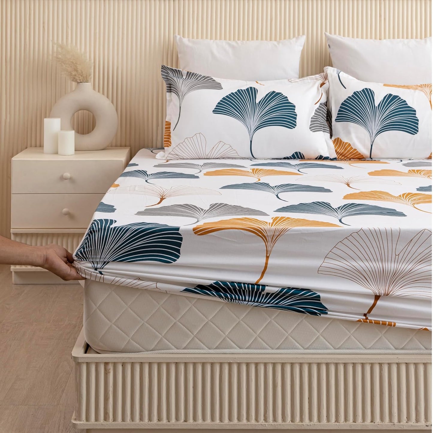 Bedsheet | Cotton Fitted Azo-Free | King Size, Set of 3