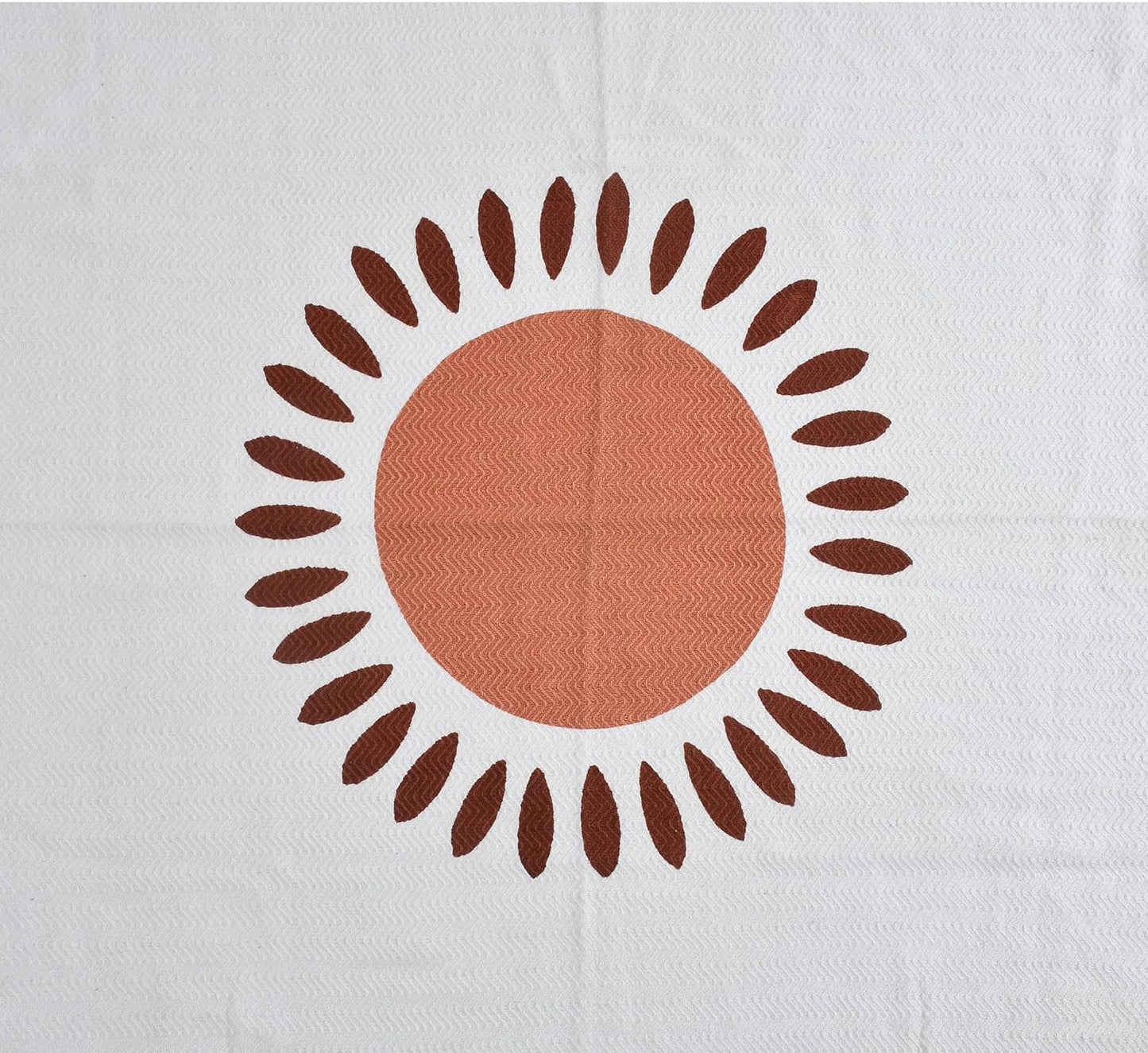Printed Cotton Throw – Home Decor Accent – Natural Orange – 100x125 cm