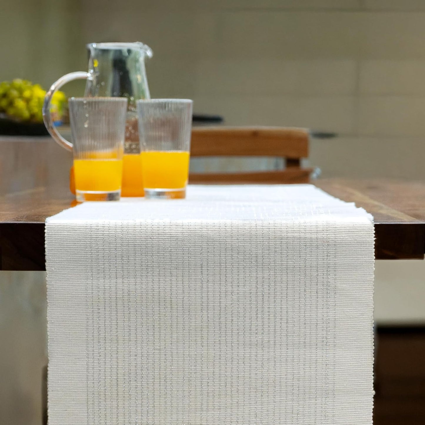 Wholesale Table Runner – Ribbed Cotton, Glitter Stripe – 63x14 inch (4-6 Seater)
