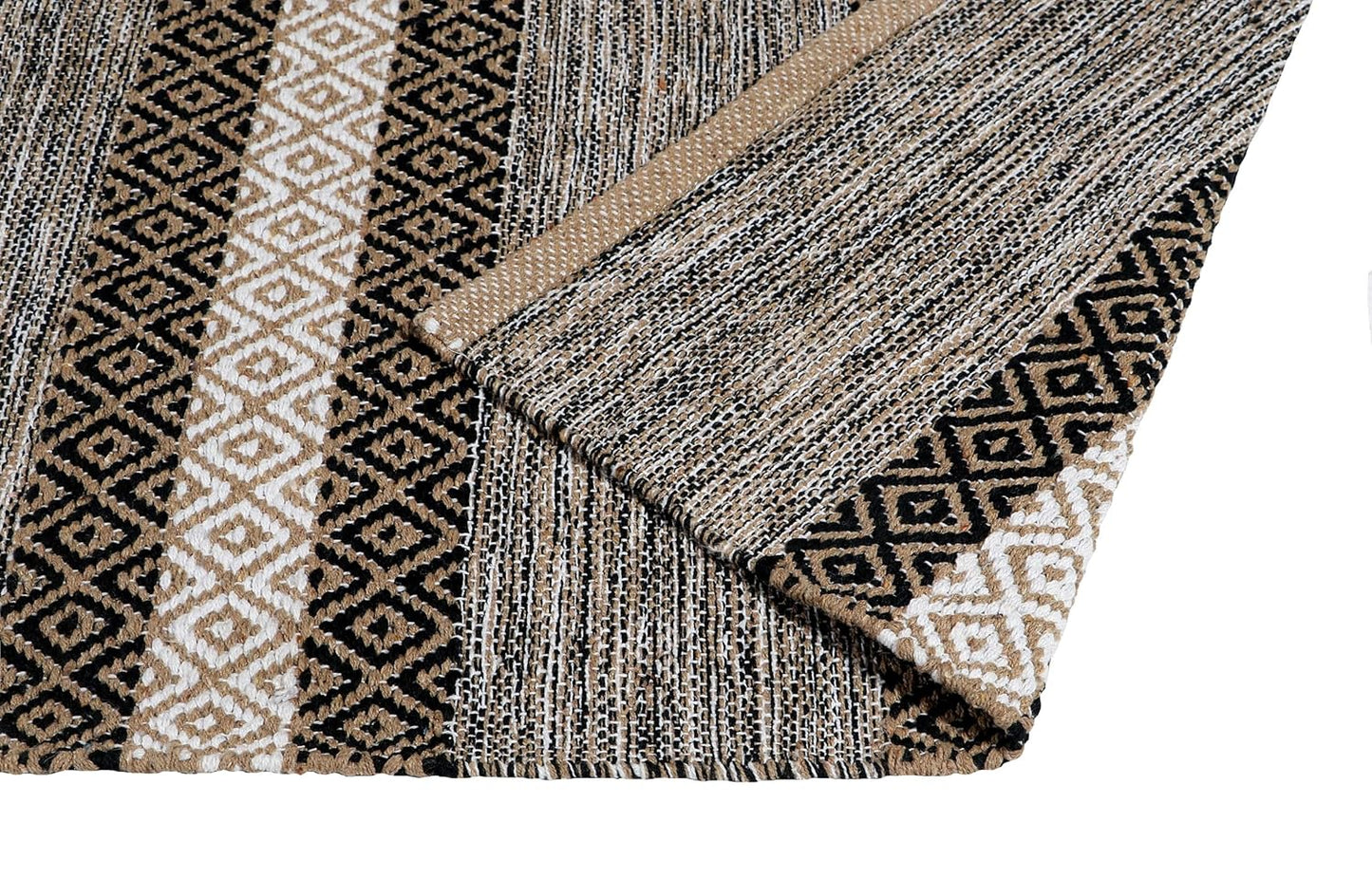 Hand Woven Cotton Rug Runner – Natural Cotton – 2x5 ft (60x152 cm)
