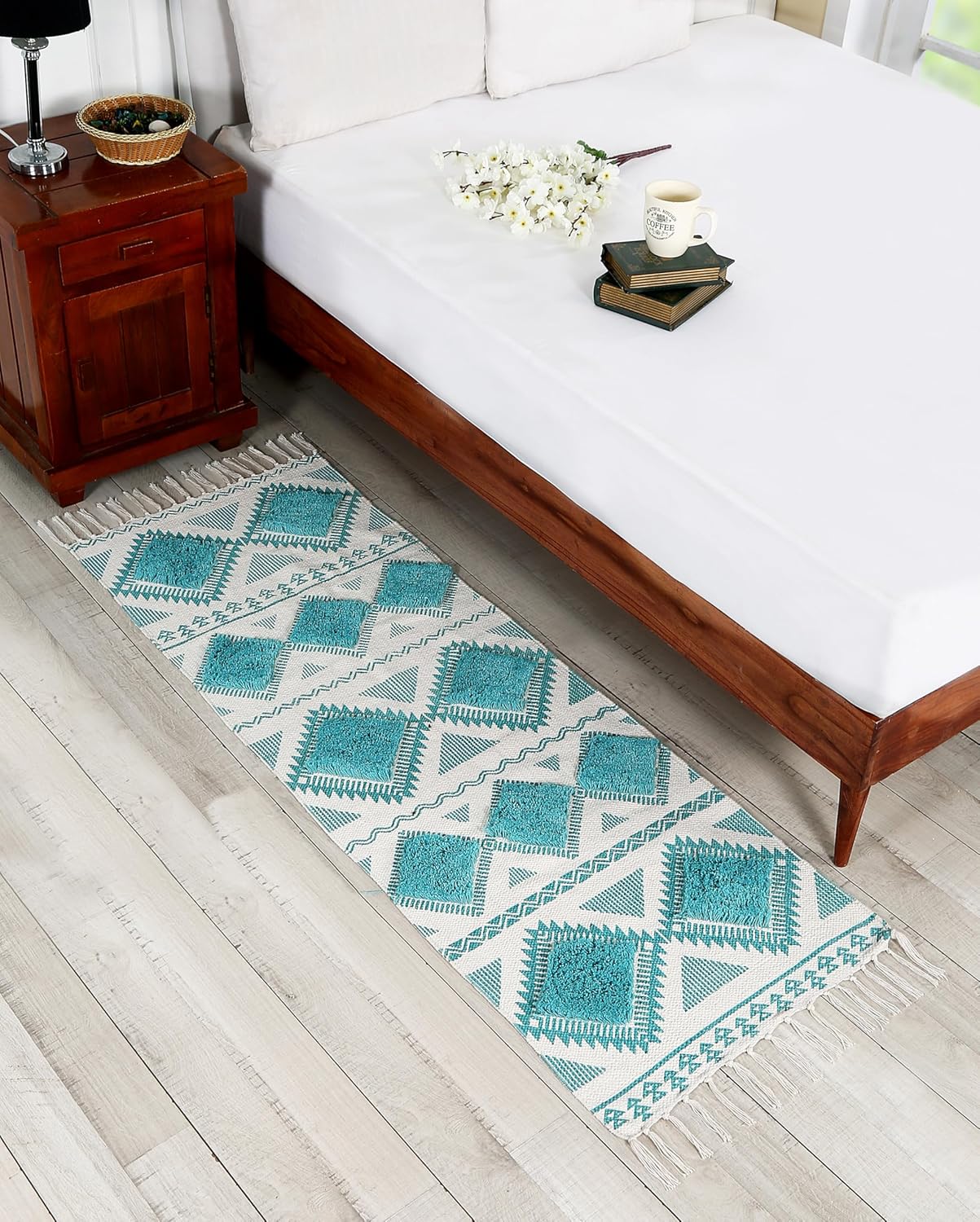 Hand Woven Cotton Rug – Tufted Designer Runner – 2x5 ft (60x152 cm)