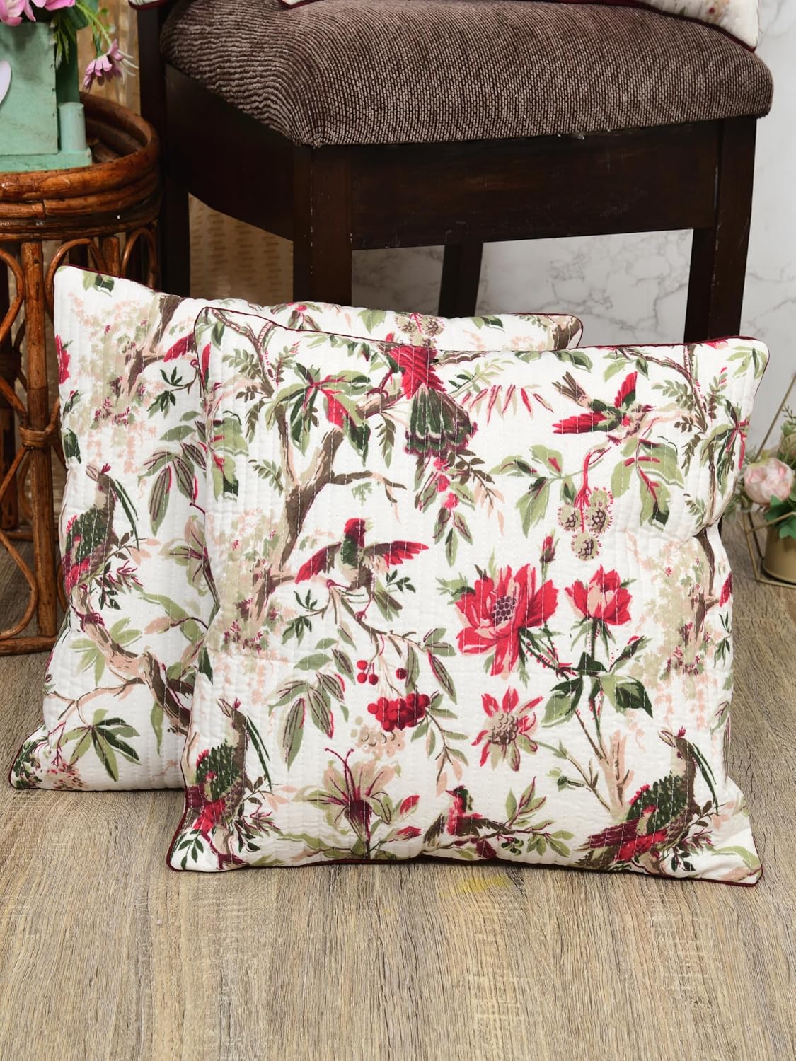 Cushion Cover – Pure Organic Cotton Hand Block Print – 16x16 inch (2-Pack)
