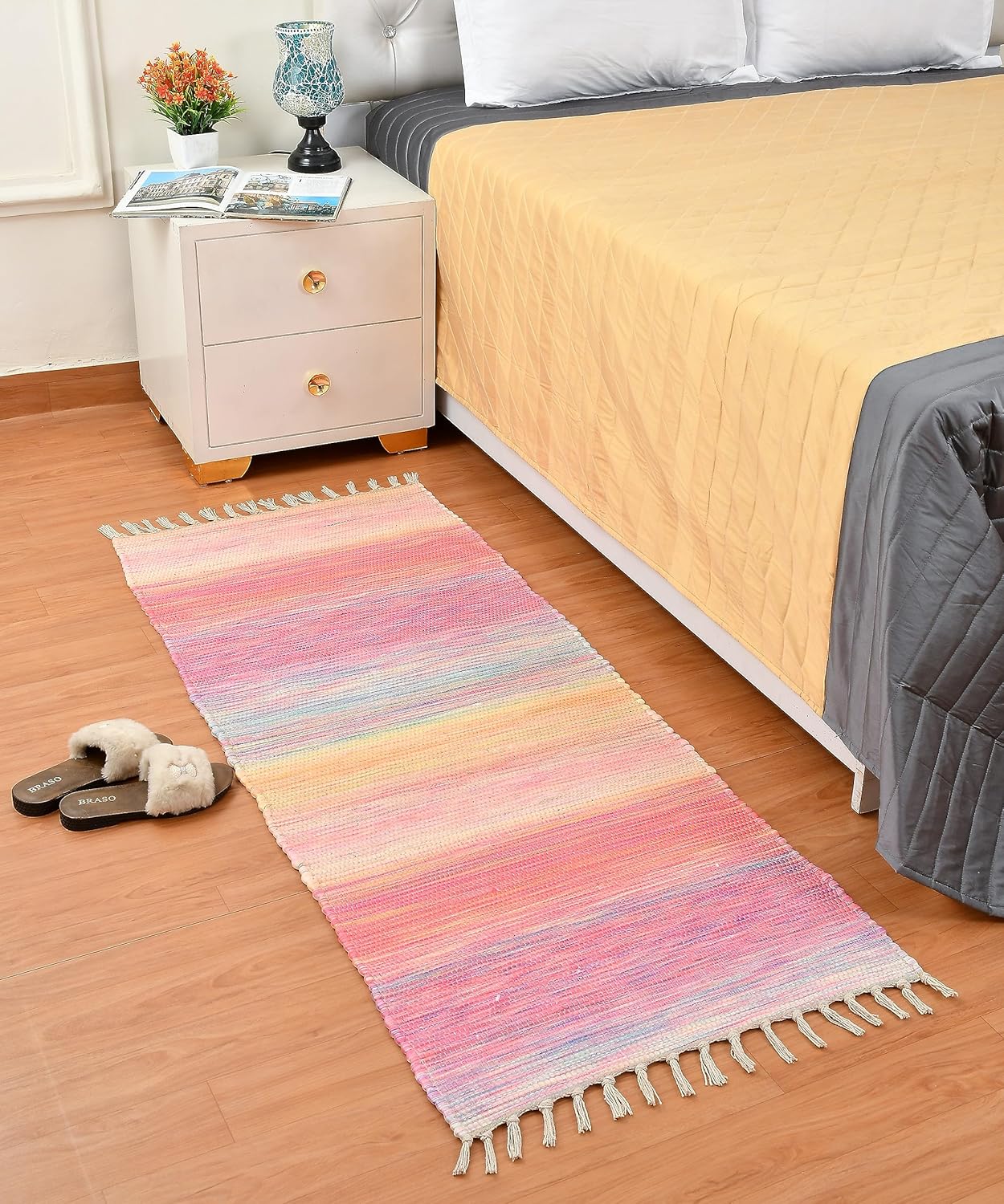 Dhurrie Rug – Sustainable Upcycled Fabric – Digitally Printed – 2' x 5'