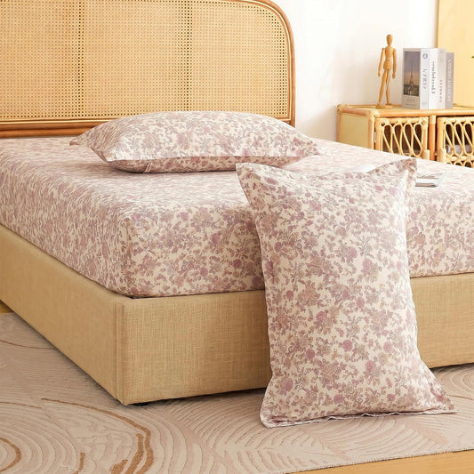 Bedsheet | Elastic Fitted Cotton Fabric | King (182x198cm), 3pc Set | 240 TC