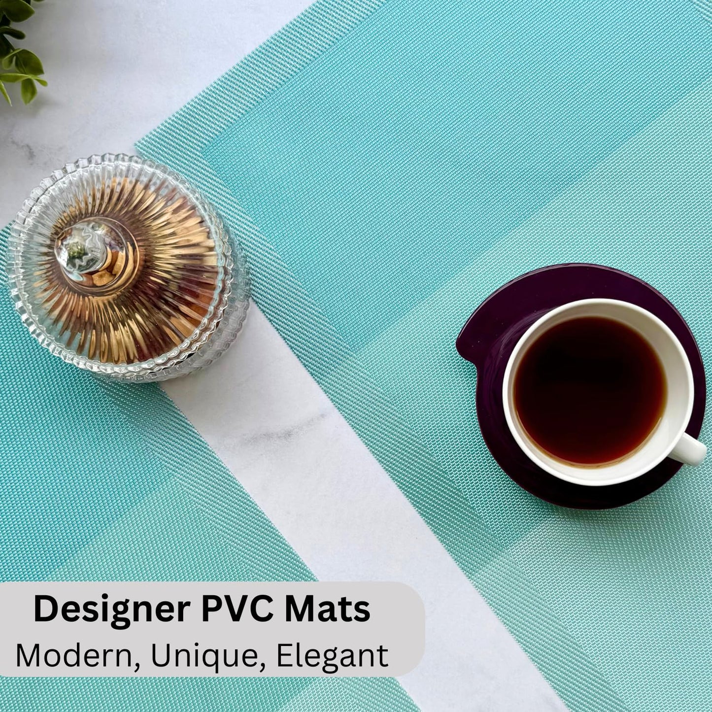 Woven PVC Dining Placemats – Heat Resistant, Anti-Skid – Set of 4