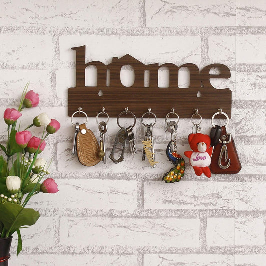Wooden Key Holder – 7 Hook – 29x13.5x0.4 cm (Brown)