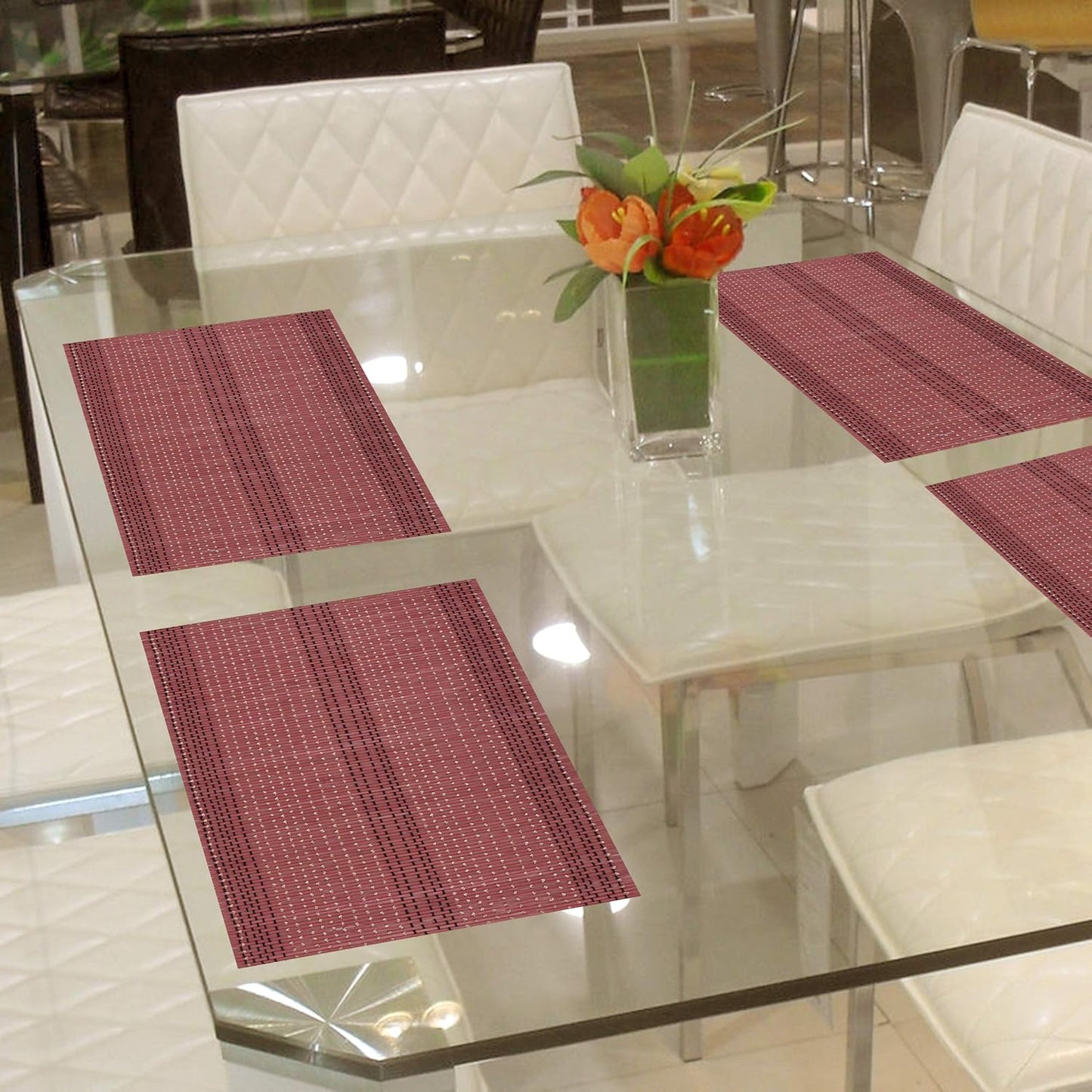 Dining Table Placemats – Heat Resistant Bamboo – 45x30 cm, Set of 6