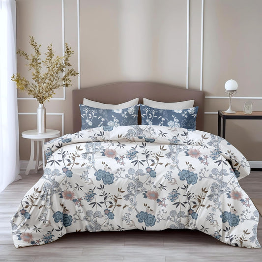 Cotton Bedsheet Set - 144TC Soft & Breathable - Double Bed with 2 Pillow Covers (88x90 In)
