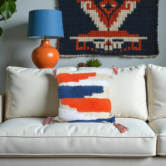 Cushion Cover – 100% Cotton Handmade Multicolor – 16x16 Inch