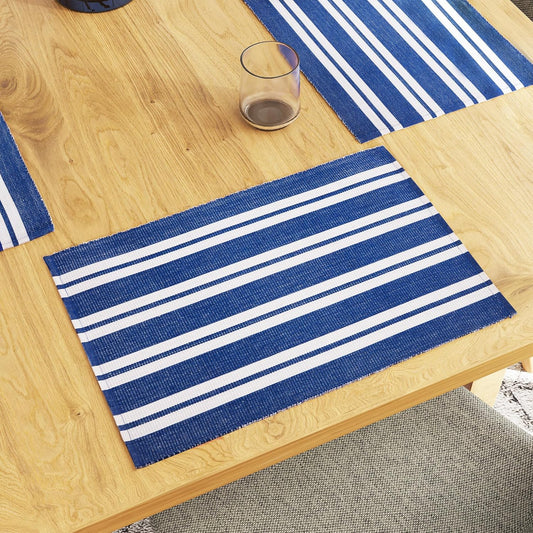 Table Placemats – Ribbed Cotton, Heat-Resistant – 48x32 cm, Set of 6