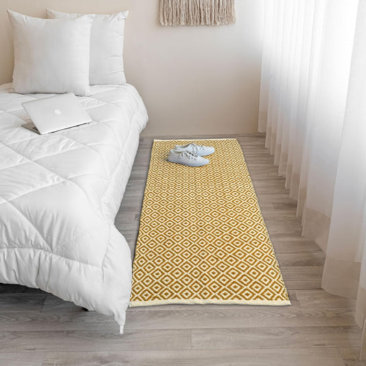 Cotton Floor Runner – Diamond Pit Loom – 2x6 ft Boho Design