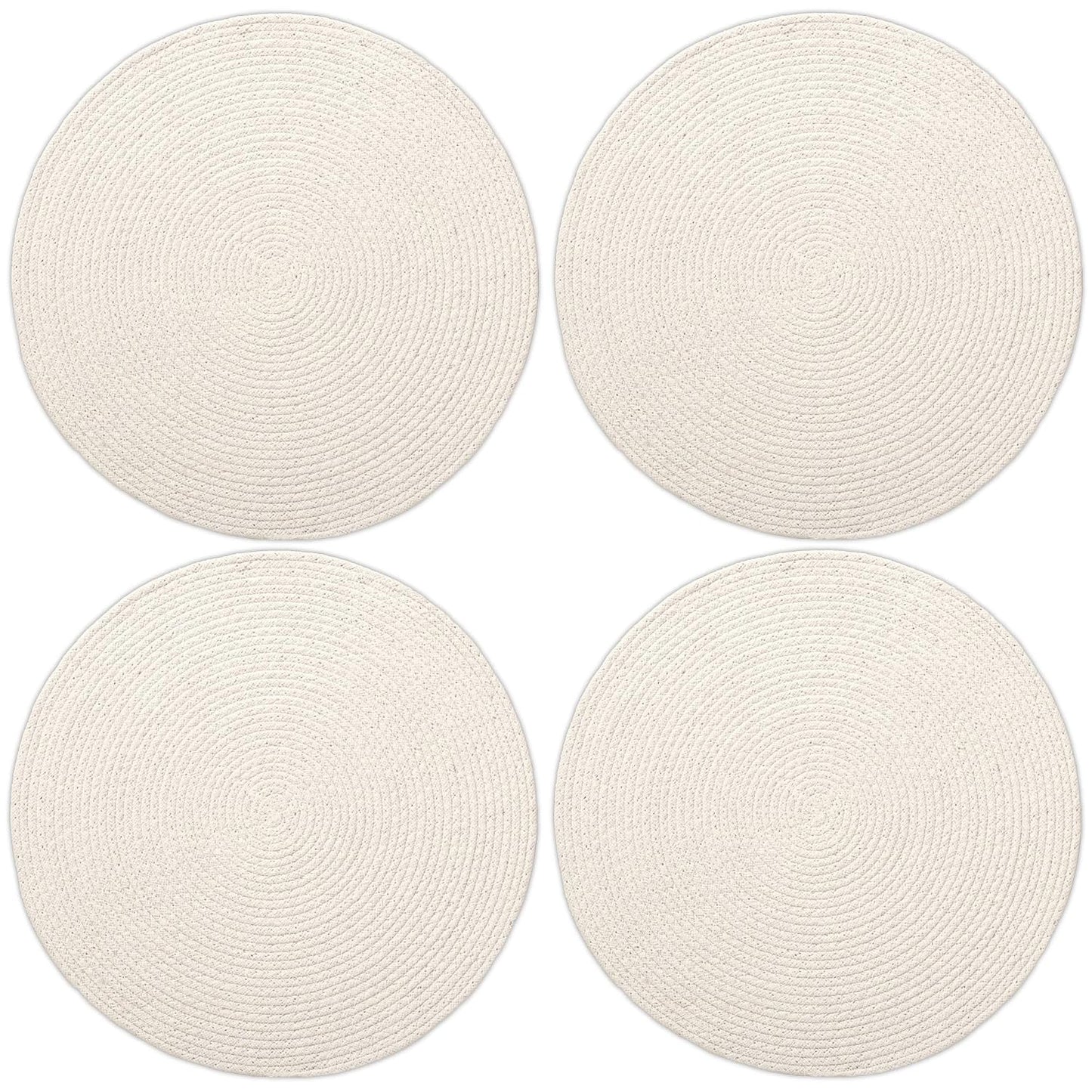 Dining Placemats – Cotton Ribbed – 32cm Diameter, Set of 4