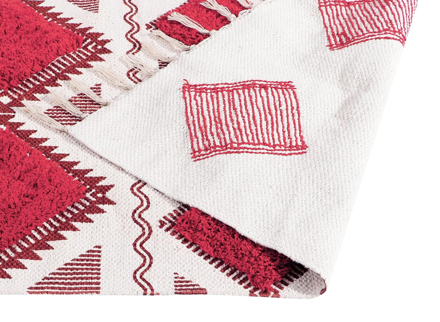 Hand Woven Rug Runner – Tufted 100% Natural Cotton – 2x5 ft (60x152 cm)