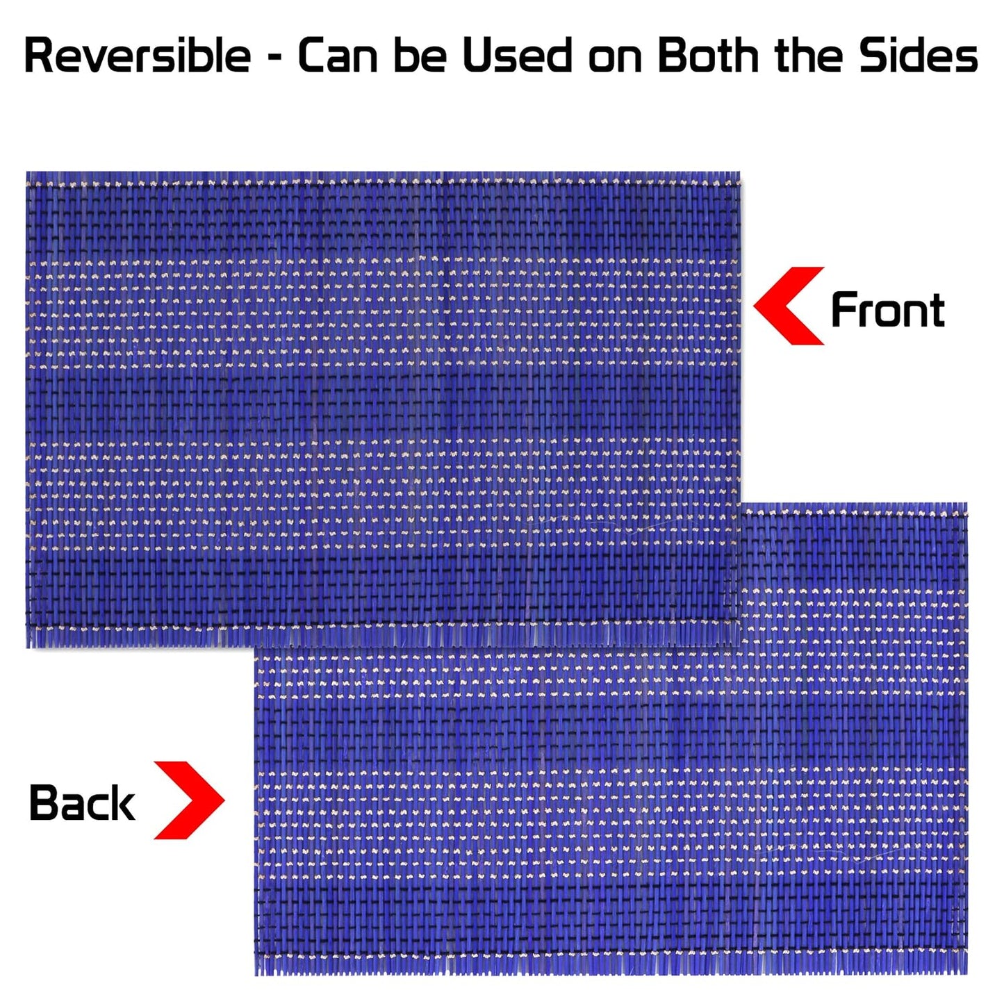 Bamboo Placemats – Reversible Bamboo – Set of 6, 45x30 cm